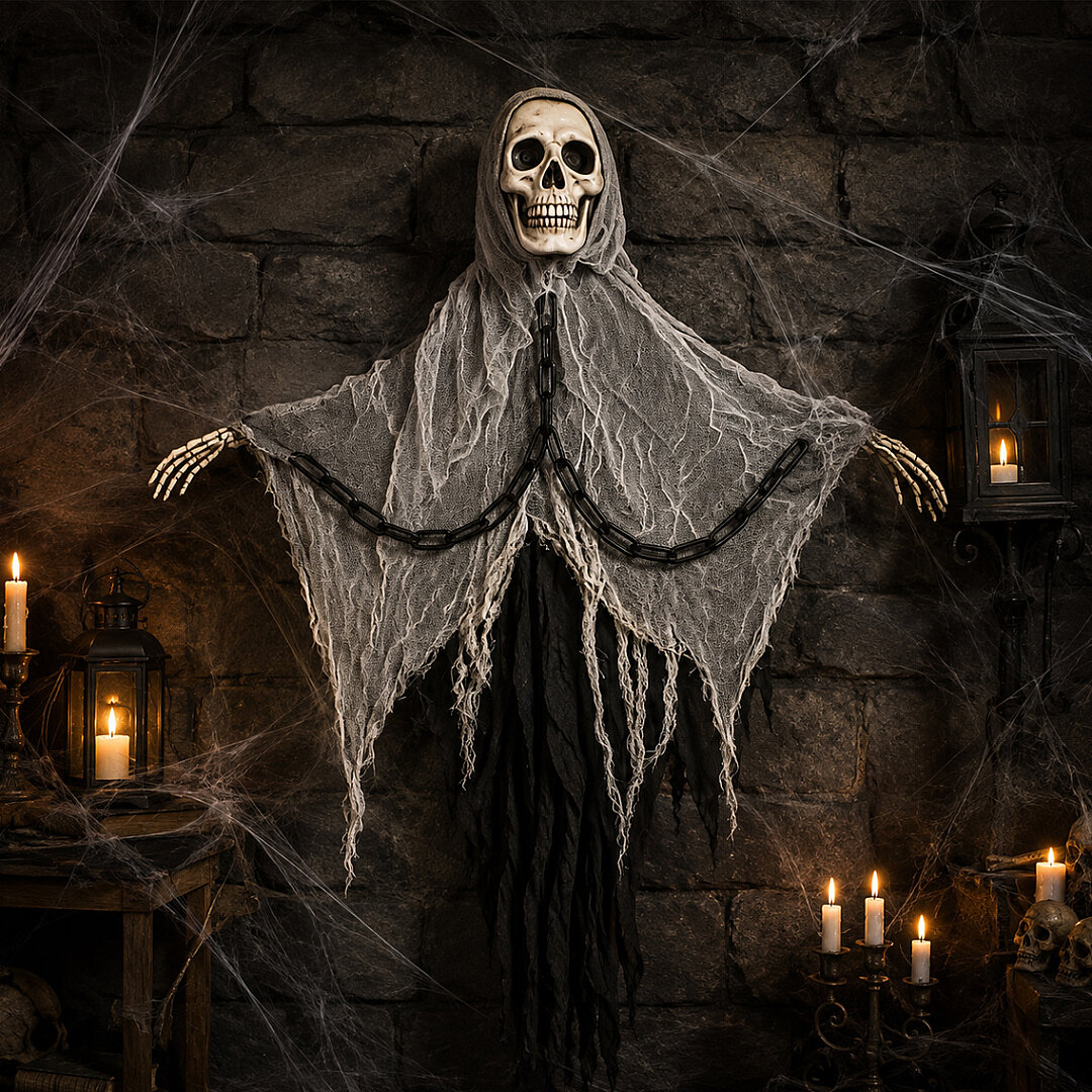 Beysüs Cadılar Bayramı Halloween Işıklı Sesli İskelet Tavan Süsü - Beysüs