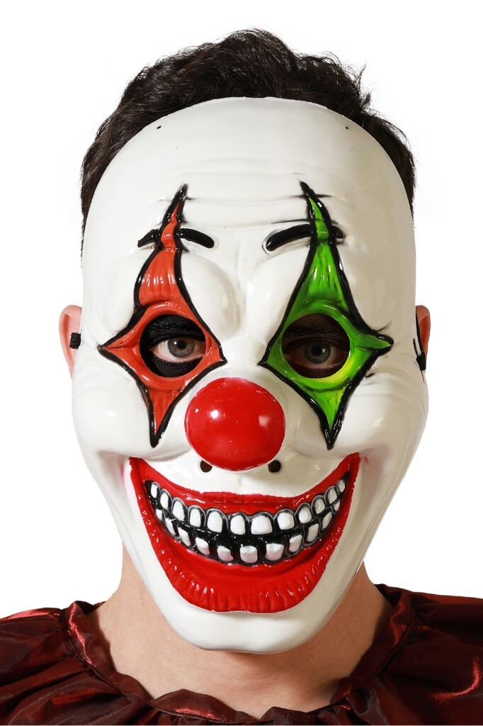 Beysüs Cadılar Bayramı Halloween Maske Palyaço Kırmızı Yeşil - 6