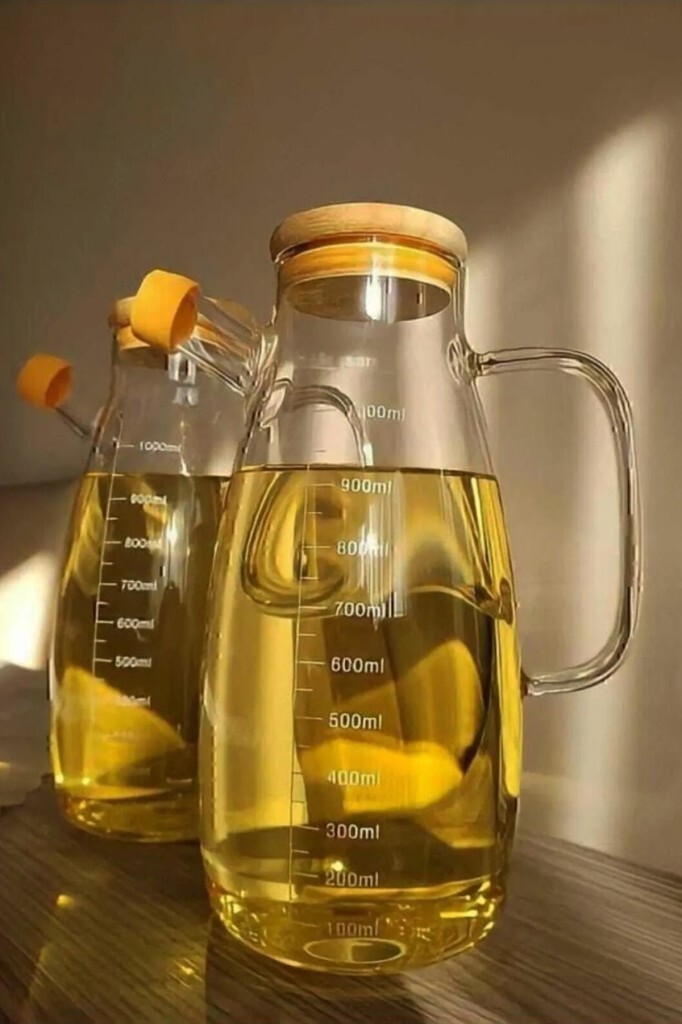 Beysüs Cam Yağdanlık Bambu Kapaklı Borosilikat 1000 m - 5