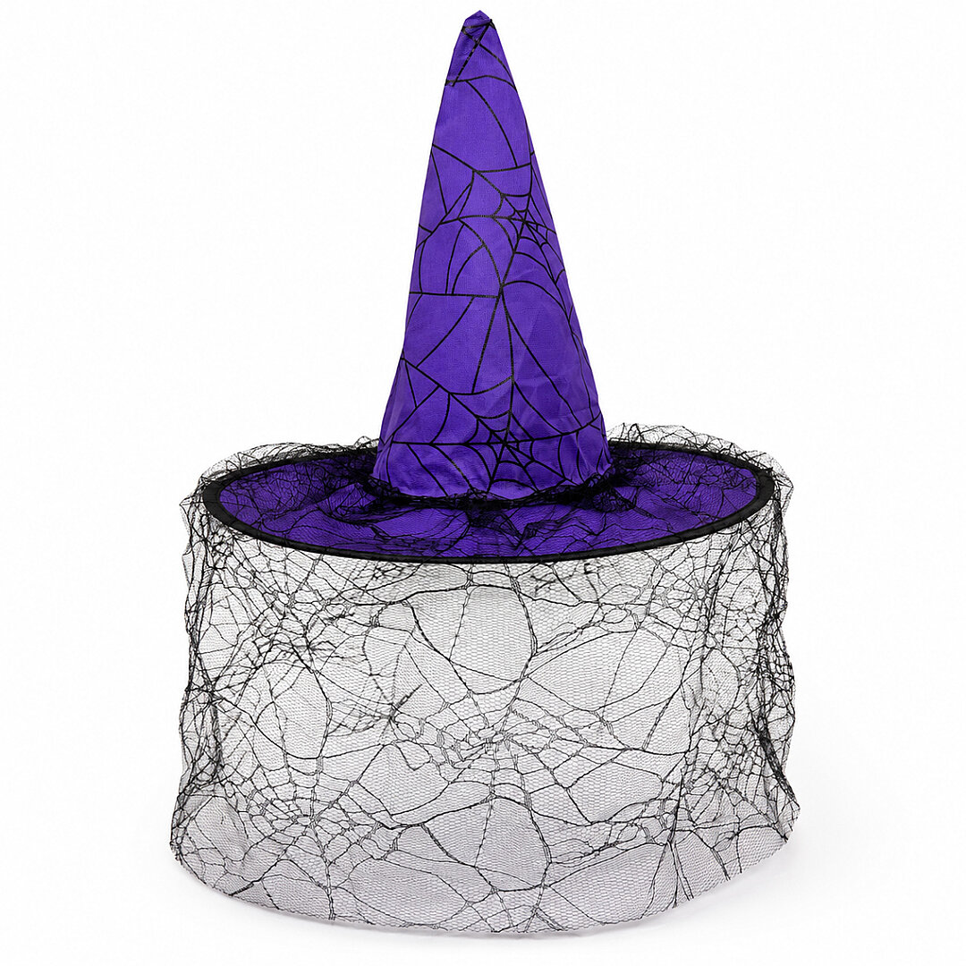 Beysüs Halloween Cadı Şapkası Mor Tüllü - Beysüs