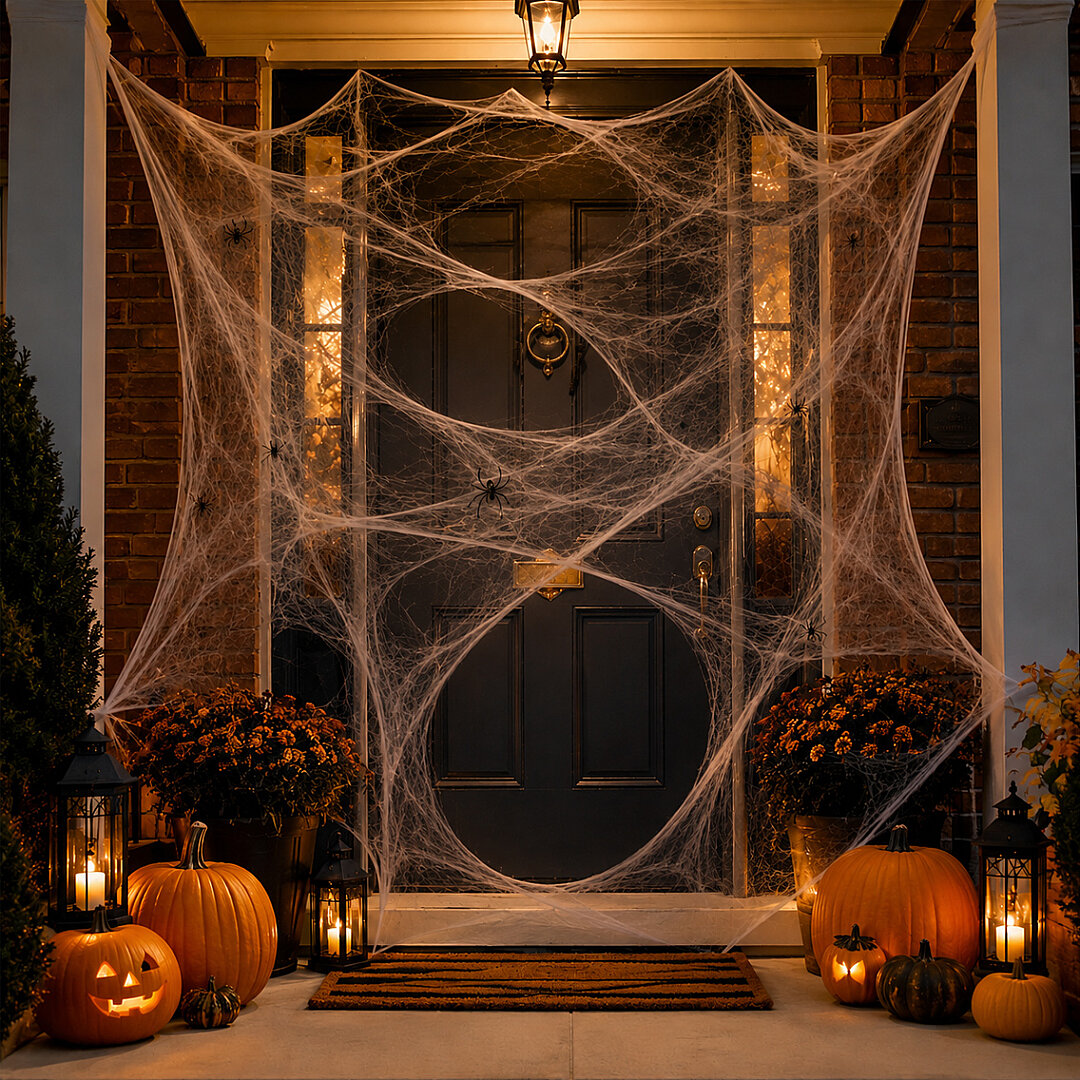 Beysüs Halloween Cadılar Bayramı Beyaz Renk Örümcek Ağı Seti - Beysüs
