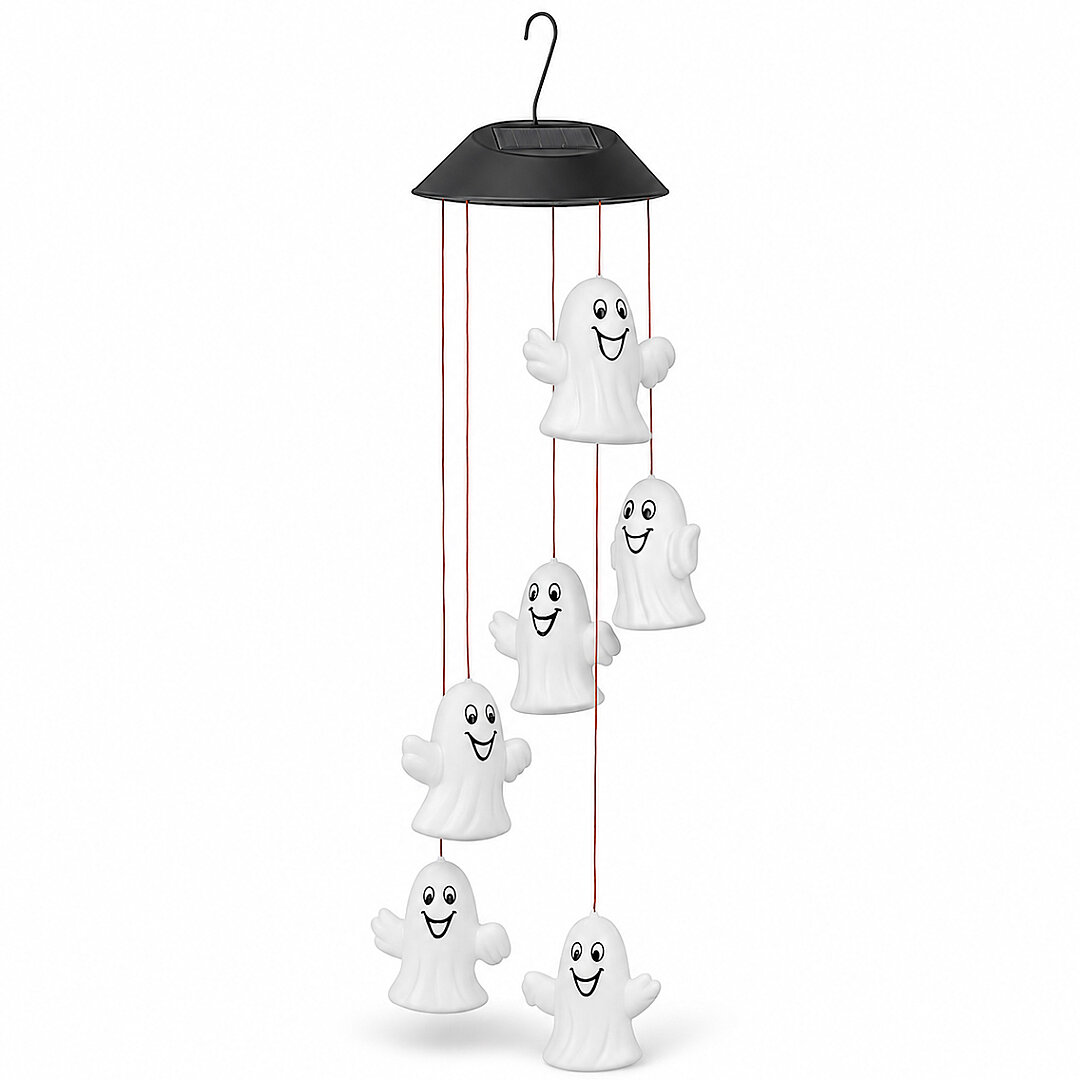 Beysüs Halloween Cadılar Bayramı Güneş Enerjili Renkli LED Işıklı Asma HAYALET Dekor 6’lı - Beysüs