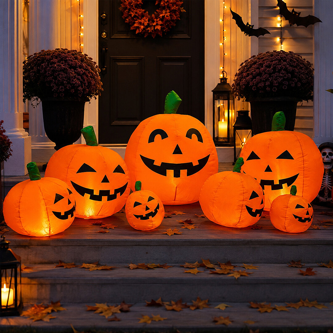 Beysüs Halloween Cadılar Bayramı Işıklı Şişme Kabak Ailesi - Beysüs