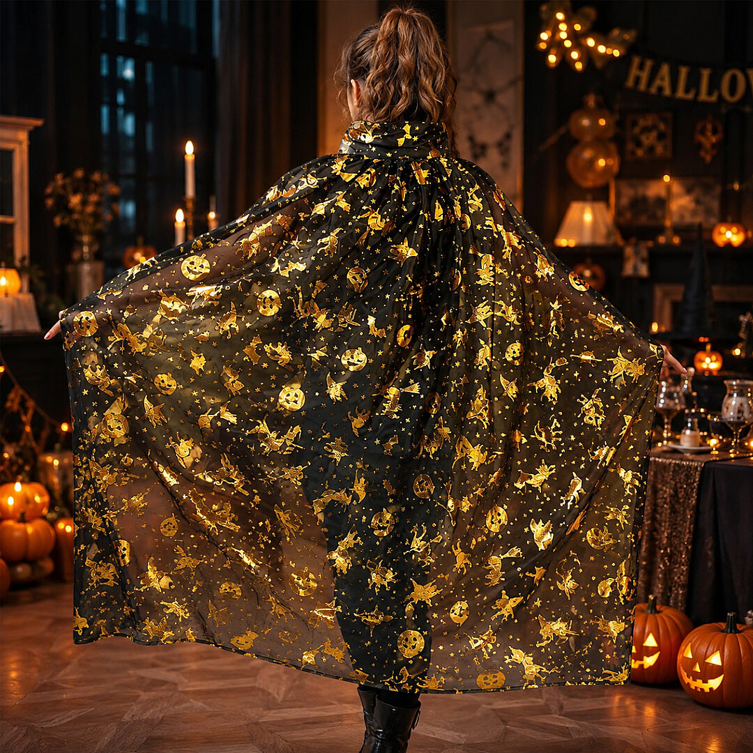Beysüs Halloween Cadılar Bayramı Pelerin Yetişkin Gold - Beysüs