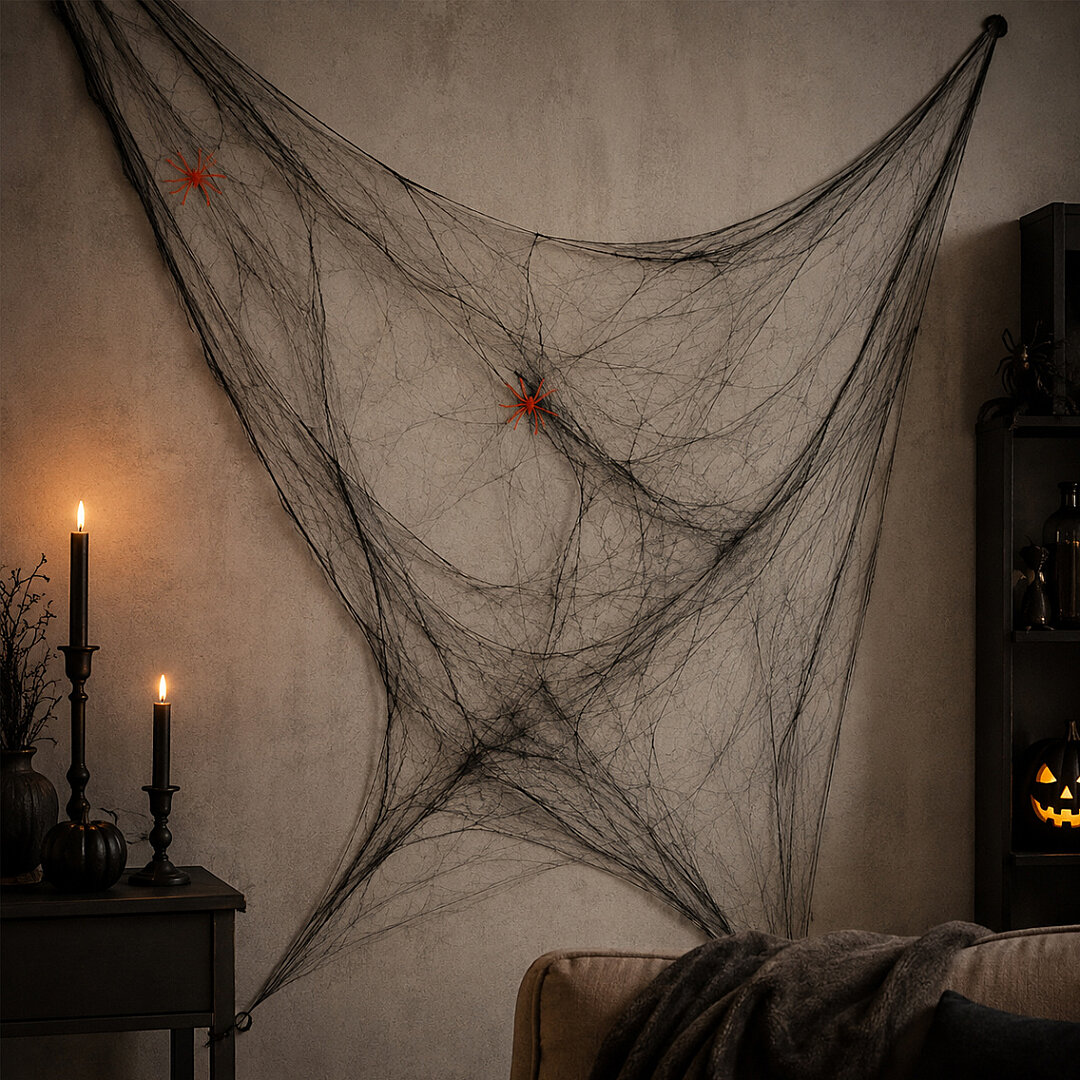 Beysüs Halloween Cadılar Bayramı Siyah Renk Örümcek Ağı Seti - Beysüs