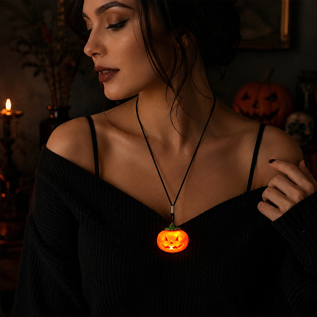 Beysüs Halloween Işıklı Bal Kabağı Kolye - Beysüs