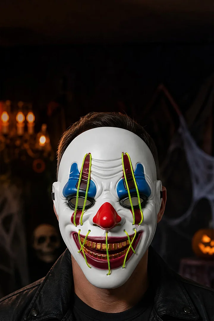 Halloween Maske Işıklı Palyaço - Beysüs