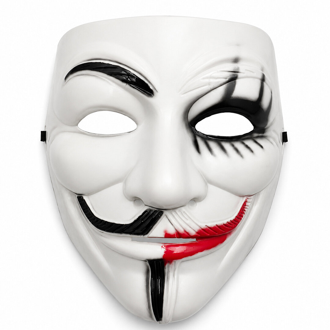 Beysüs Halloween Maske Vendetta Kırmızı Beyaz Bys0005 - Beysüs