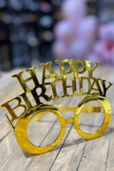 Beysüs Happy Birthday Parti Gözlüğü Gold - Beysüs