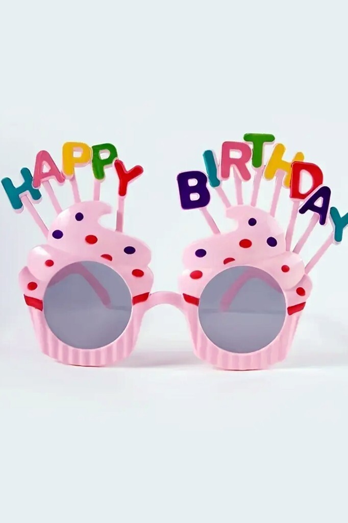 Beysüs Happy Birthday Parti Gözlük Cupcake Temalı Pembe