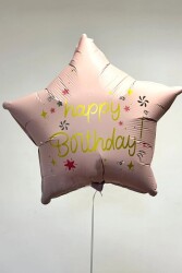 Beysüs Happy Birthday Pembe Yıldız Folyo Balon 18 inç - 2