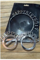 Beysüs Happy Birthday Tac Gözlük Set Gümüş - Beysüs