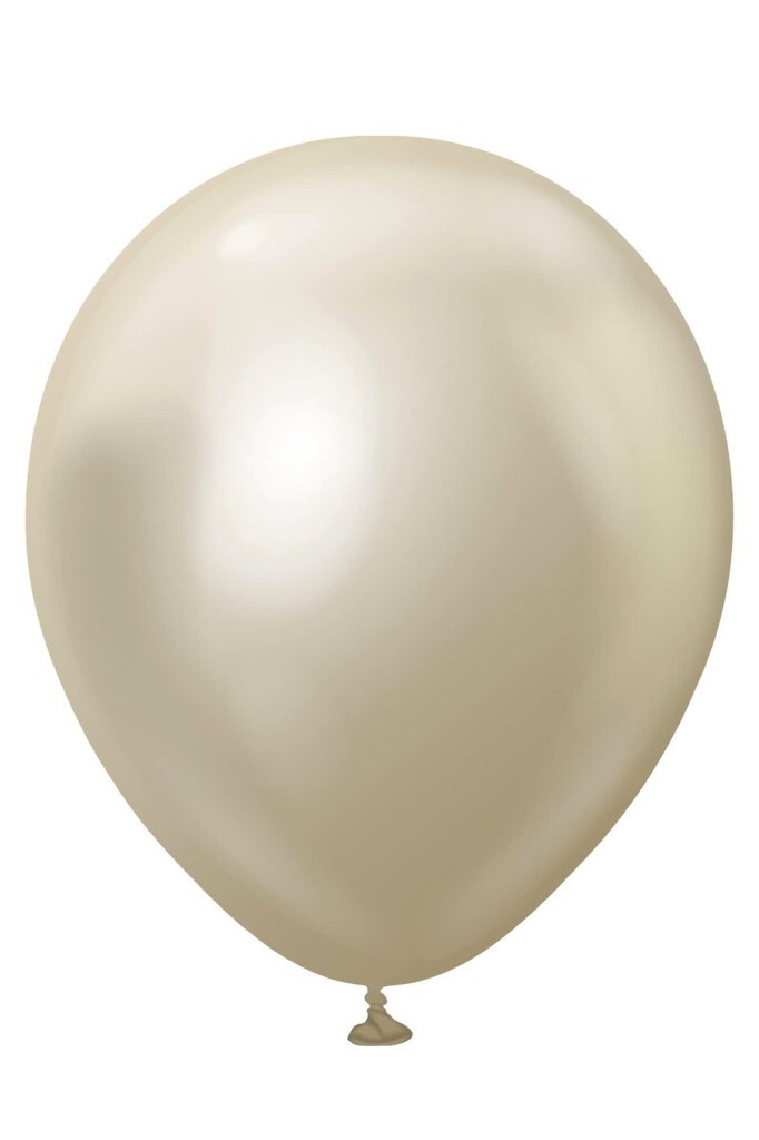 Beysüs Krem Beyaz Gold Krom ve Beyaz Altın Balon 60'lı Pompa ve Zincir Seti - 3