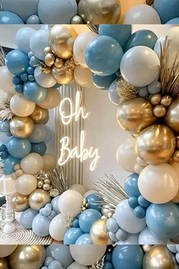 BeySüS Krom Gold Derin Okyanus Fırtına Mavisi Ve Sütlü Kahve Balon Zinciri 60 Adet - 3