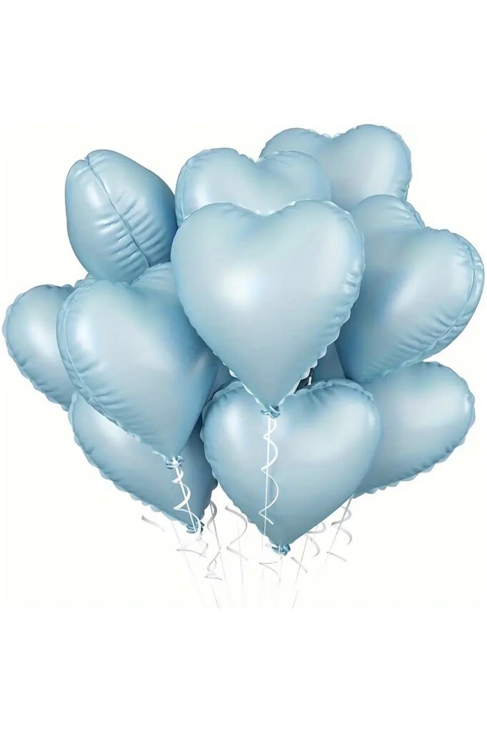 Beysüs Mavi Retro Kalp Folyo Balon 18 inç 5 Adet - Beysüs