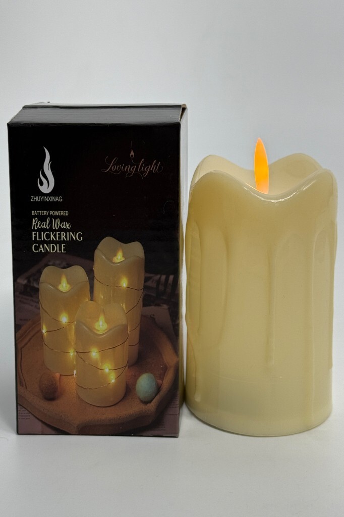 Beysüs Pilli Led Mum Kalın 15 cm - 3