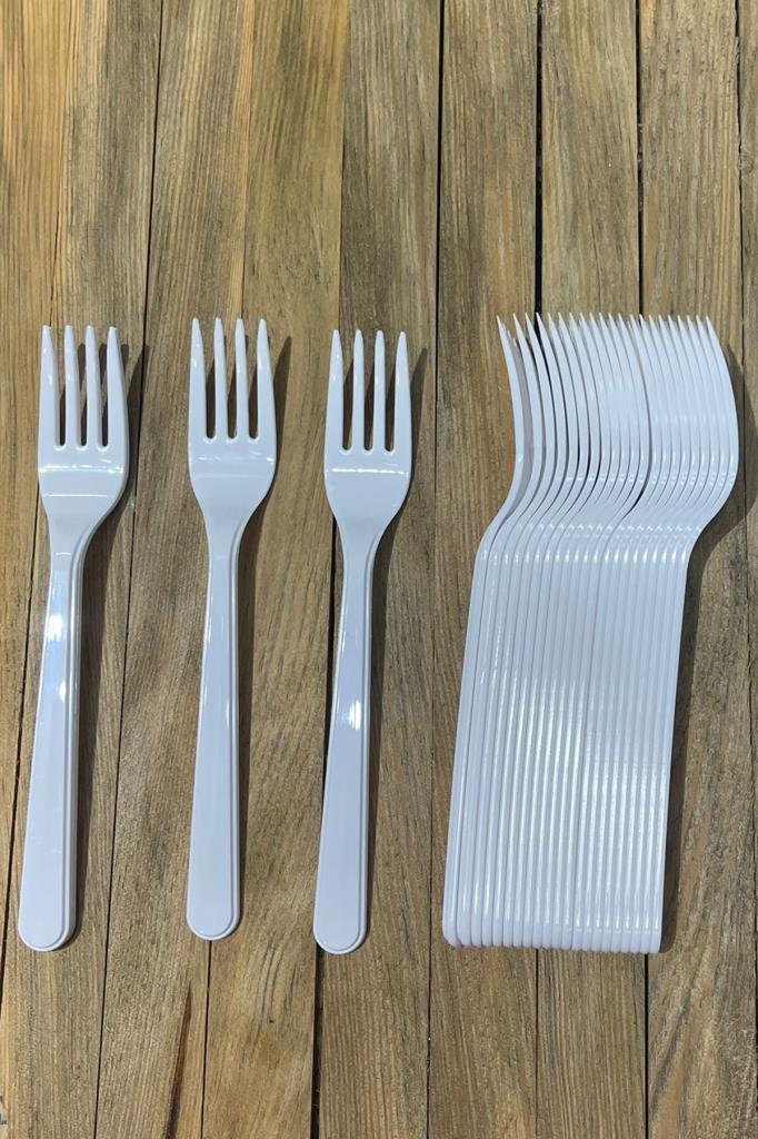 Beysüs Plastik Çatal Parti Çatal Beyaz 
