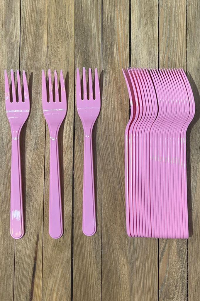 Beysüs Plastik Çatal Parti Çatal Pembe
