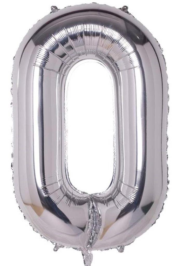 Beysüs Rakam Folyo Balon Gümüş 0 Rakam 40 İnç