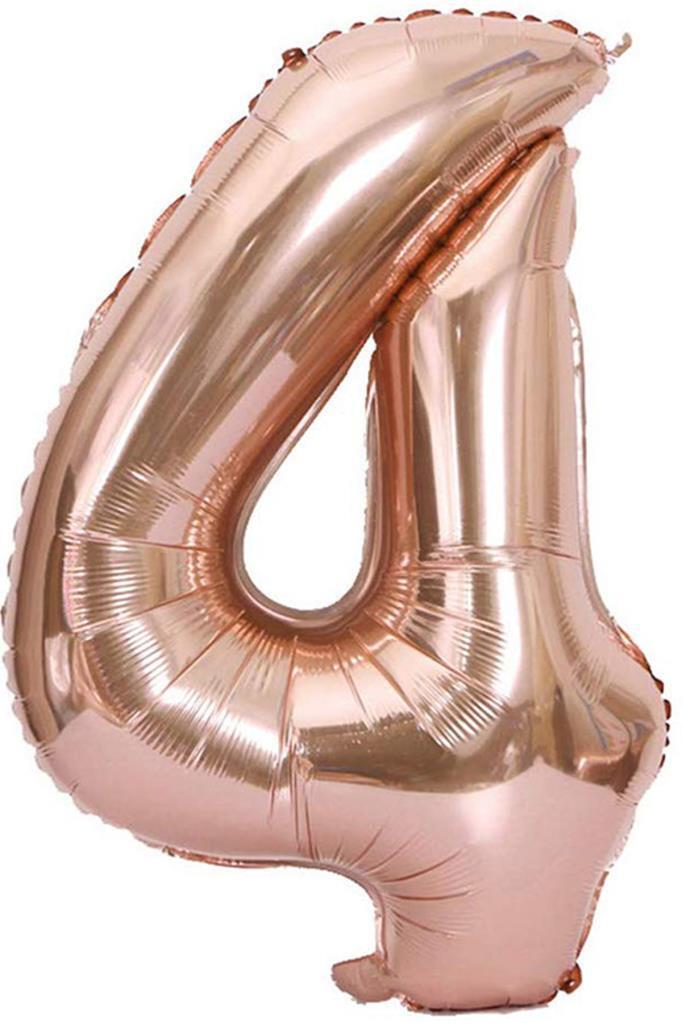 Beysüs Rakam Folyo Balon Rosegold 4 Rakam 40 İnç