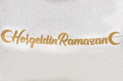 Beysüs Ramazan Ayı Banner Afiş Hoş Geldin Ramazan Elyazısı Gold - 1