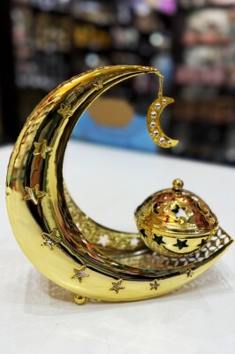 Beysüs Ramazan Metal Dekarasyon Tütsülük Mumluk Gold 20 cm - 2