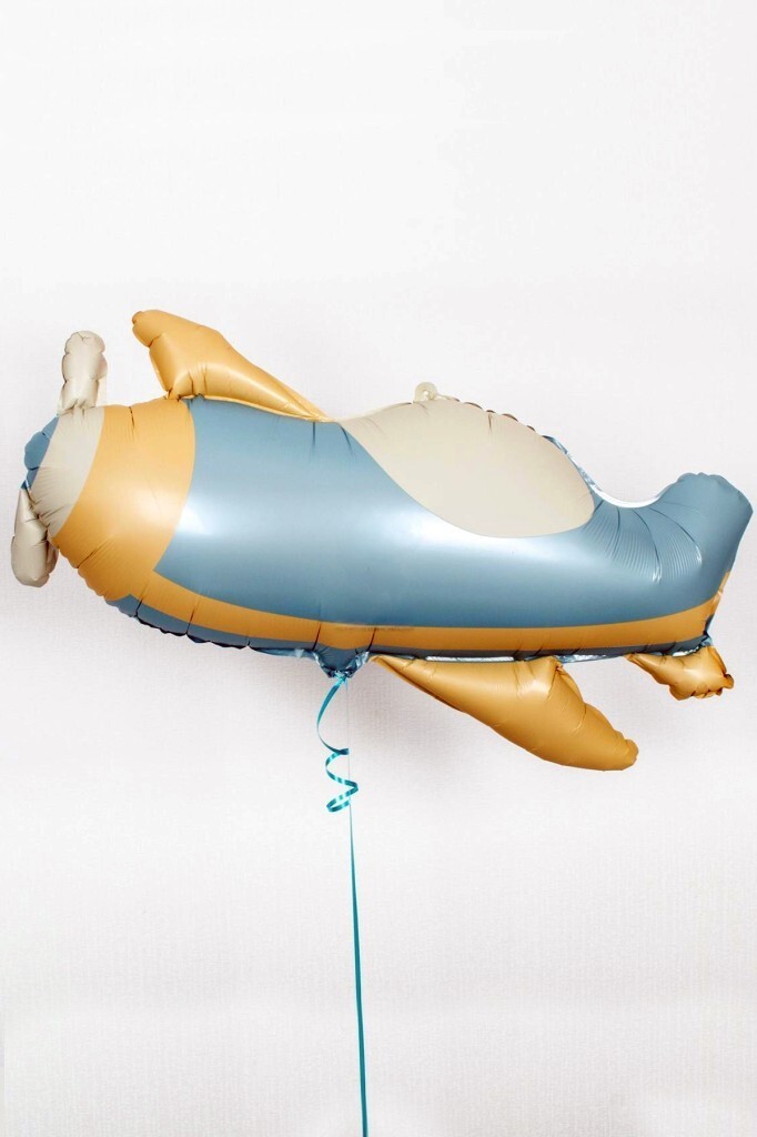 Beysüs Retro Uçak Folyo Balon Mavi - 1