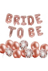 Beysüs Rose Gold Bride To Be Konfetili Folyo Balon Set - Beysüs