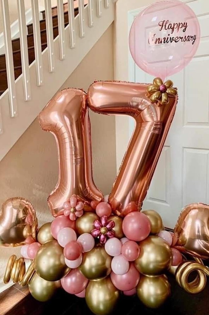 BeySüS Rosegold 17 Rakam Folyo Balon 80 cm - 3