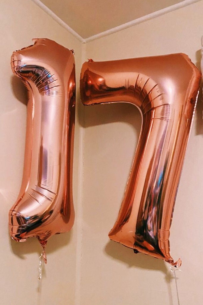 BeySüS Rosegold 17 Rakam Folyo Balon 80 cm - 4