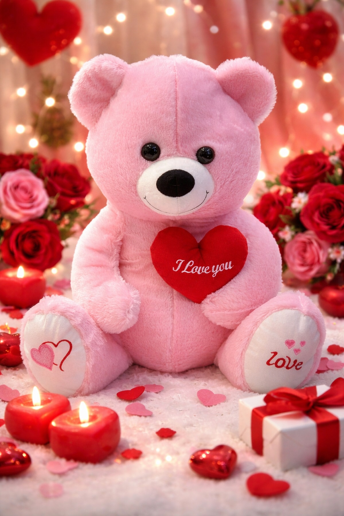 Beysüs Sevimli Peluş Ayıcık Pembe 47 cm