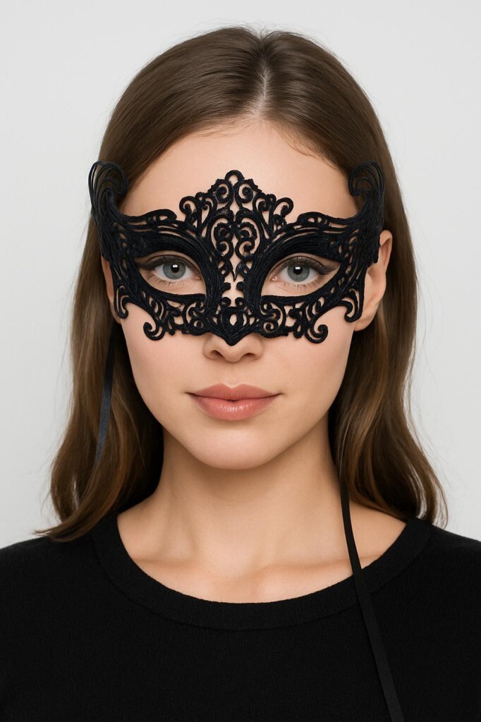 Beysüs Siyah Dantel Temalı Parti Balo Maske - 2