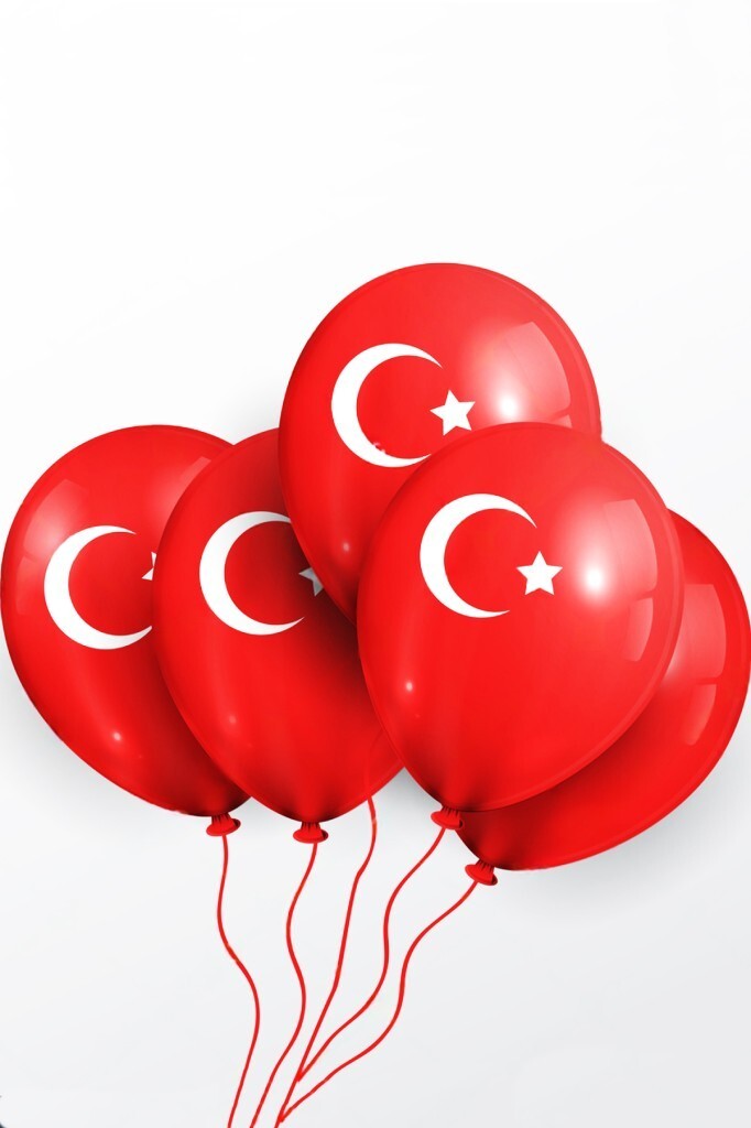 Beysüs Türk Bayrağı Lateks Balon 12'Li - 1