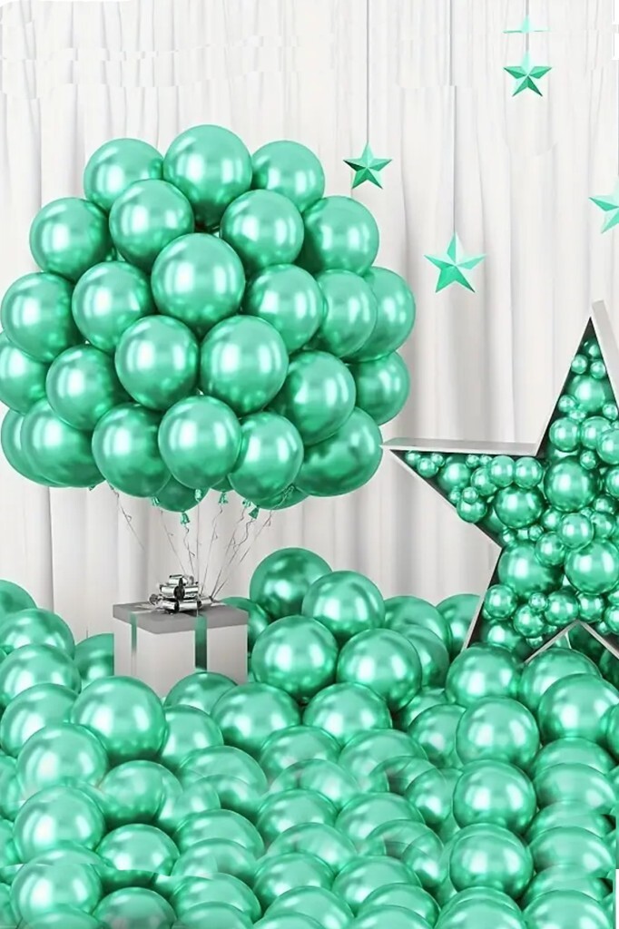 Beysüs Yeşil Krom Balon 7 adet 12inç