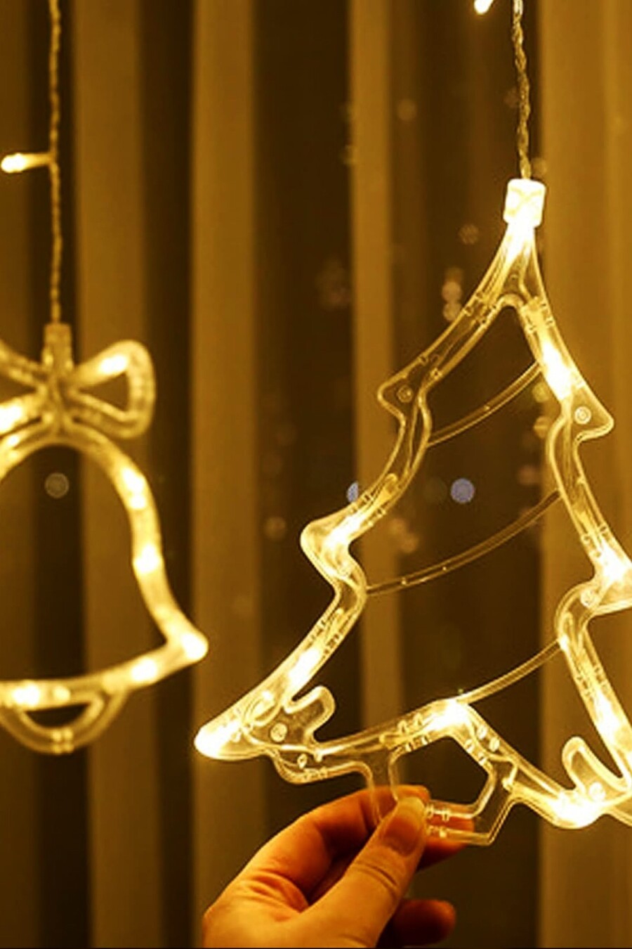 Beysüs Yılbaşı Çam Ağacı Süsü Geyik Ağaç ve Zil Perde Led Gün Işığı - 3