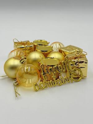 Beysüs Yılbaşı Çam Ağacı Süsü Parlak Gold Merry Christmass Cici Top 5 cm 13'lü - 1