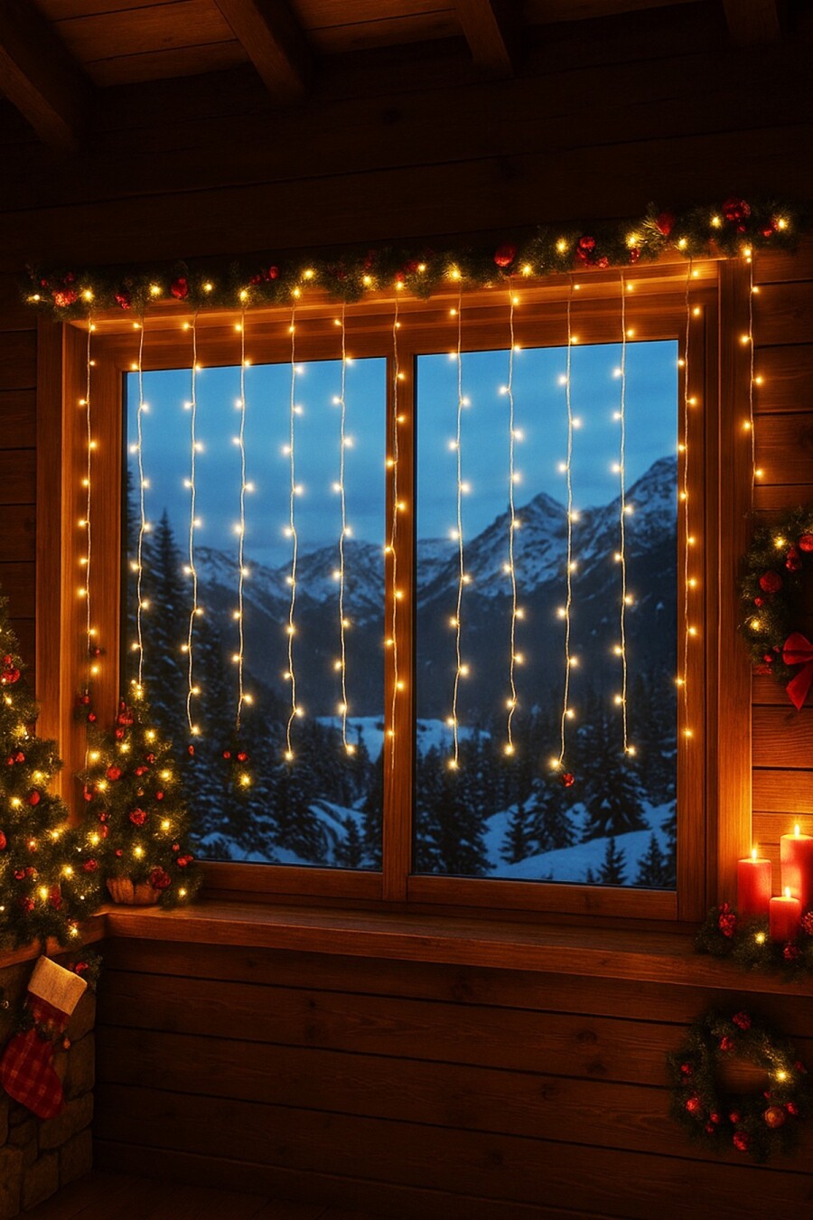 Beysüs Yılbaşı Çam Ağacı Süsü Perde Led Gün Işığı 3m x 1.5m - 2