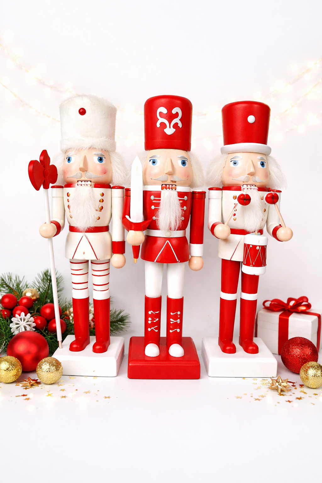 Beysüs Yılbaşı Dekor Orijinal Ahşap Fındıkkıran 3’lü Set 25 cm
