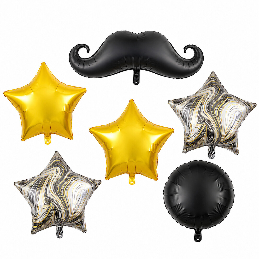 Bıyık Temalı 6'lı Folyo Balon Set 