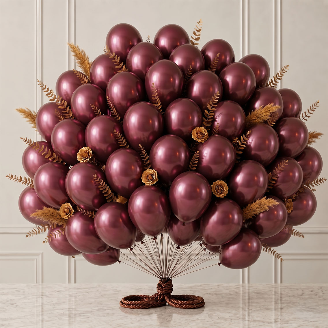 Bordo Renk Lateks Metalik Balon (30 cm) - 50 Adet
