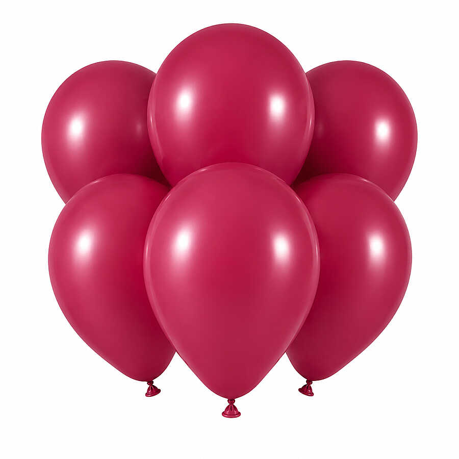 Bordo Renk Lateks Pastel Balon (30 cm) - 6 Adet