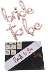 Bride To Be Set 5 Dövme Tac Kuşak ve Bride To Be El Yazısı Balon Rose Gold - Beysus