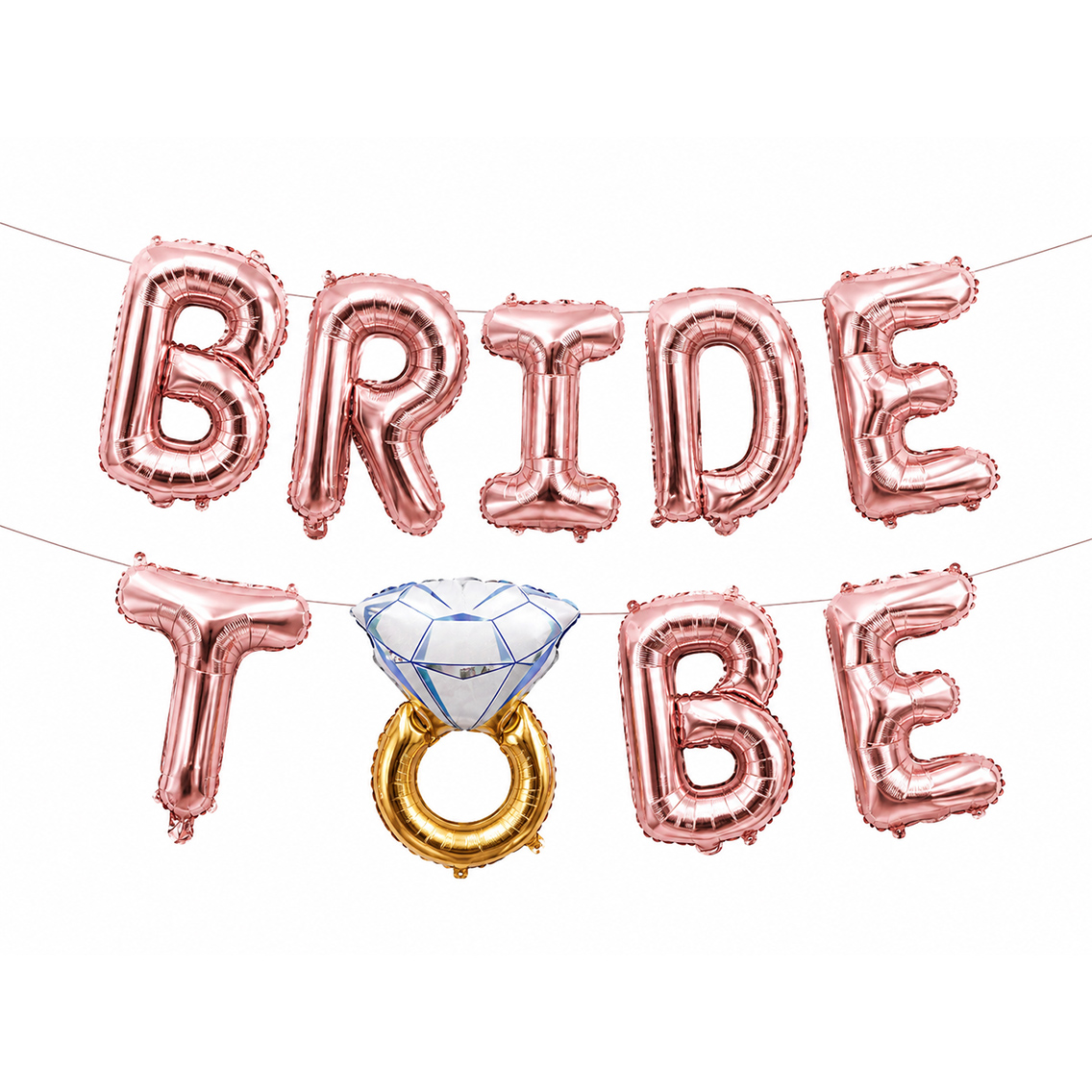 Bride To Be Yüzüklü Düz Yazı Rose Gold Folyo Balon