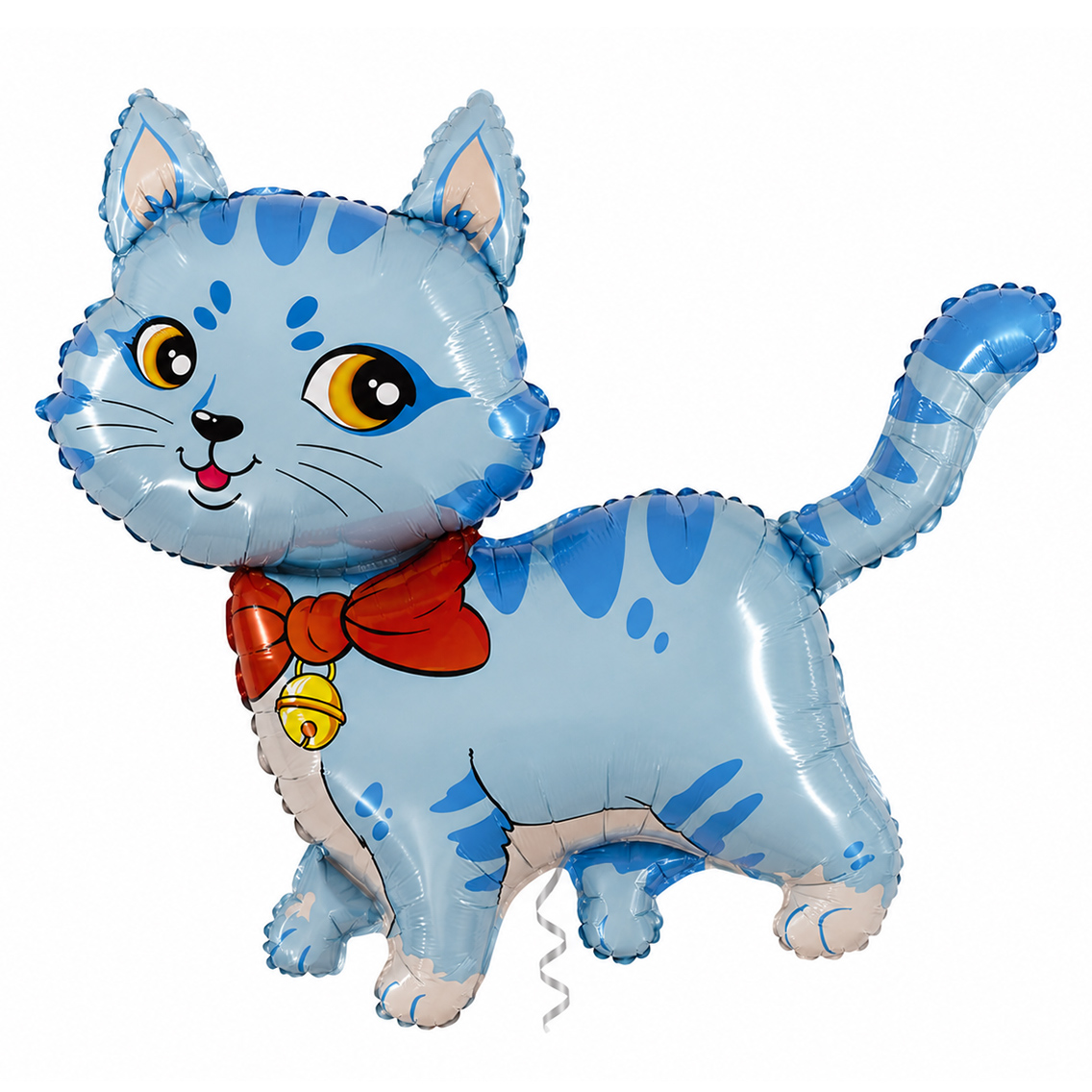 Çanlı Mavi Kedi Folyo Balon