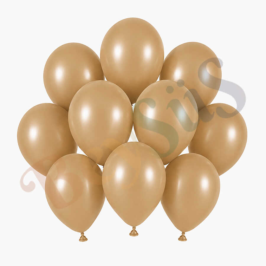 Çöl Kumu Renk Lateks Retro Balon (13 cm) - 10 Adet