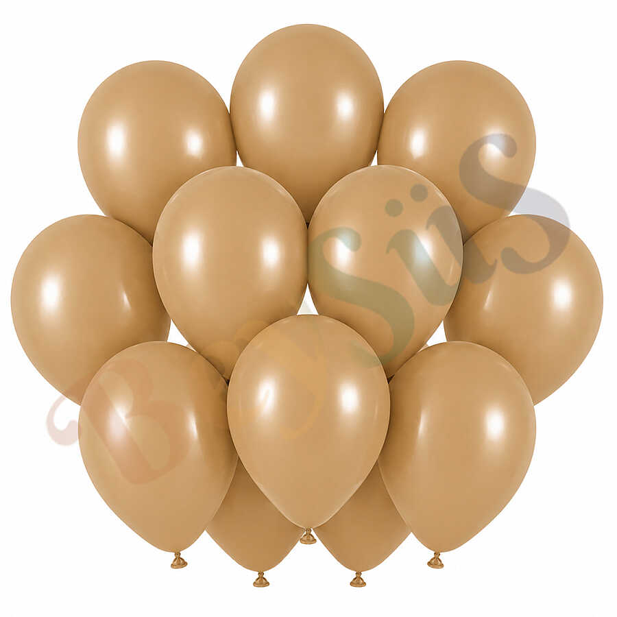 Çöl Kumu Renk Lateks Retro Balon (30 cm) - 12 Adet