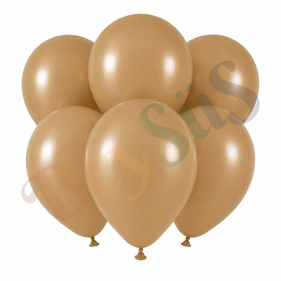 Çöl Kumu Renk Lateks Retro Balon (30 cm) - 6 Adet
