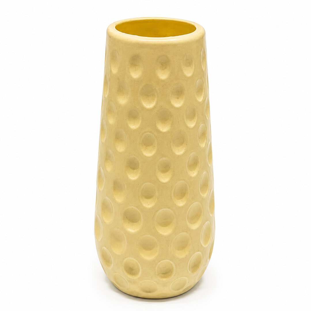 Dekoratif Krem Plastik Vazo 23 cm 