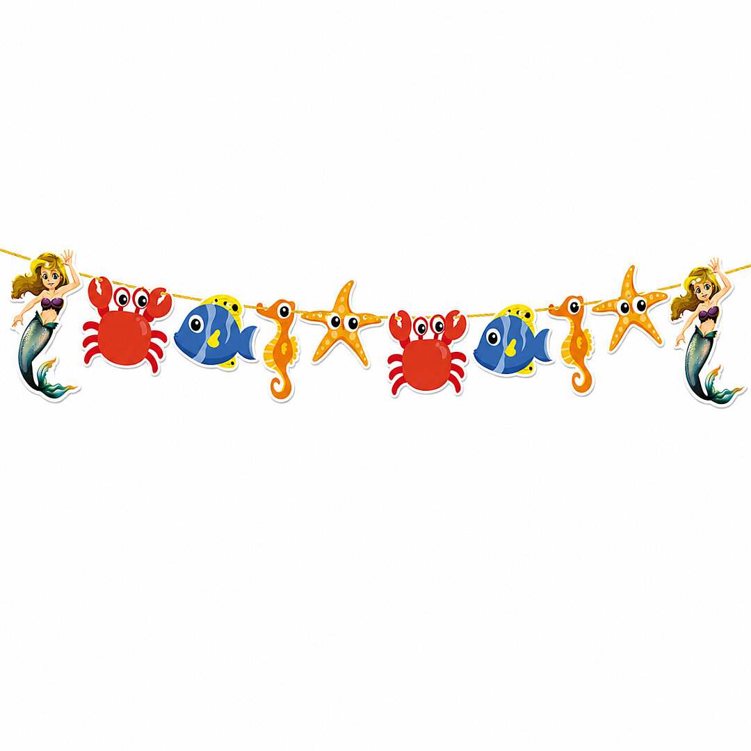 Deniz Kızı Temalı Happy Birthday Banner 