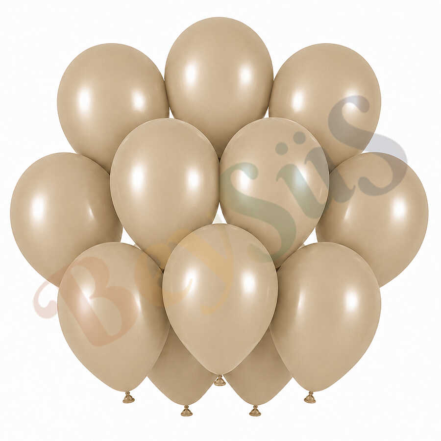 Deniz Kumu Renk Lateks Retro Balon (30 cm) - 12 Adet